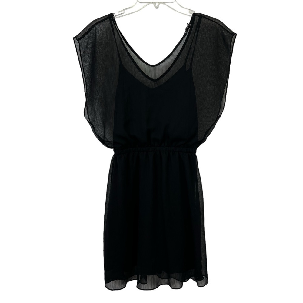 Express Women’s Pullover Dress Sz XS Black V-neck Sleeveless Lined